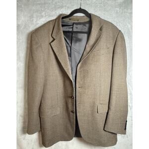 Joseph Abboud 52L Lambswool Cashmere Houndstooth Sport Coat Blazer